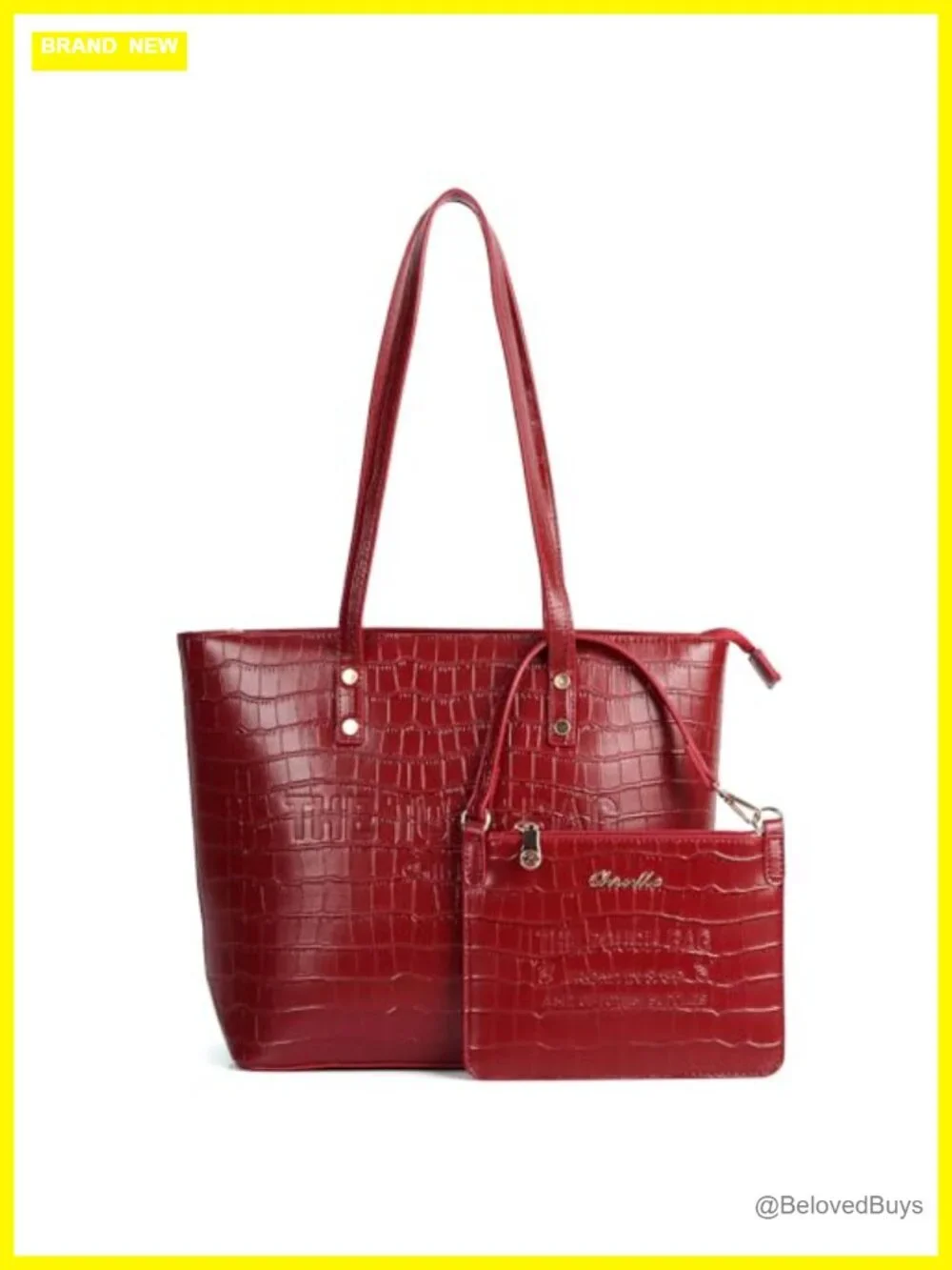 Medium Top Handle Tote Bag with Zipper, PU Leather